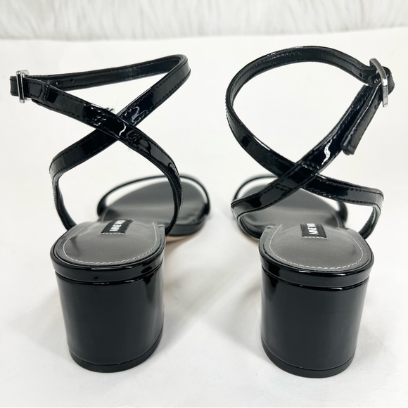 Nine West Women's Allora Block Heel Dress Sandals Black Patent Size 8M - Picture 4 of 16